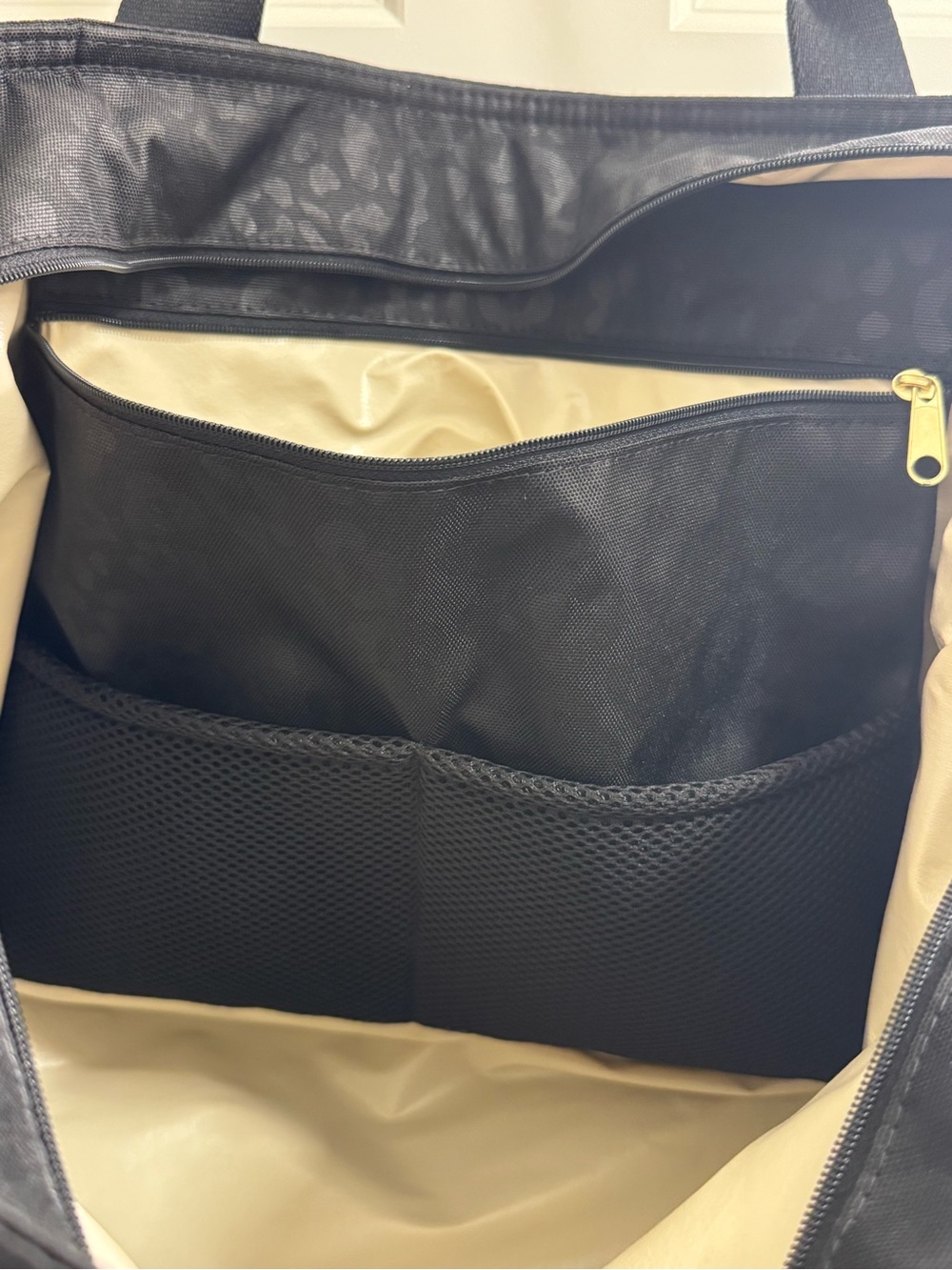 Canvelle Black Leopard Print Tote - Picture 3 of 7